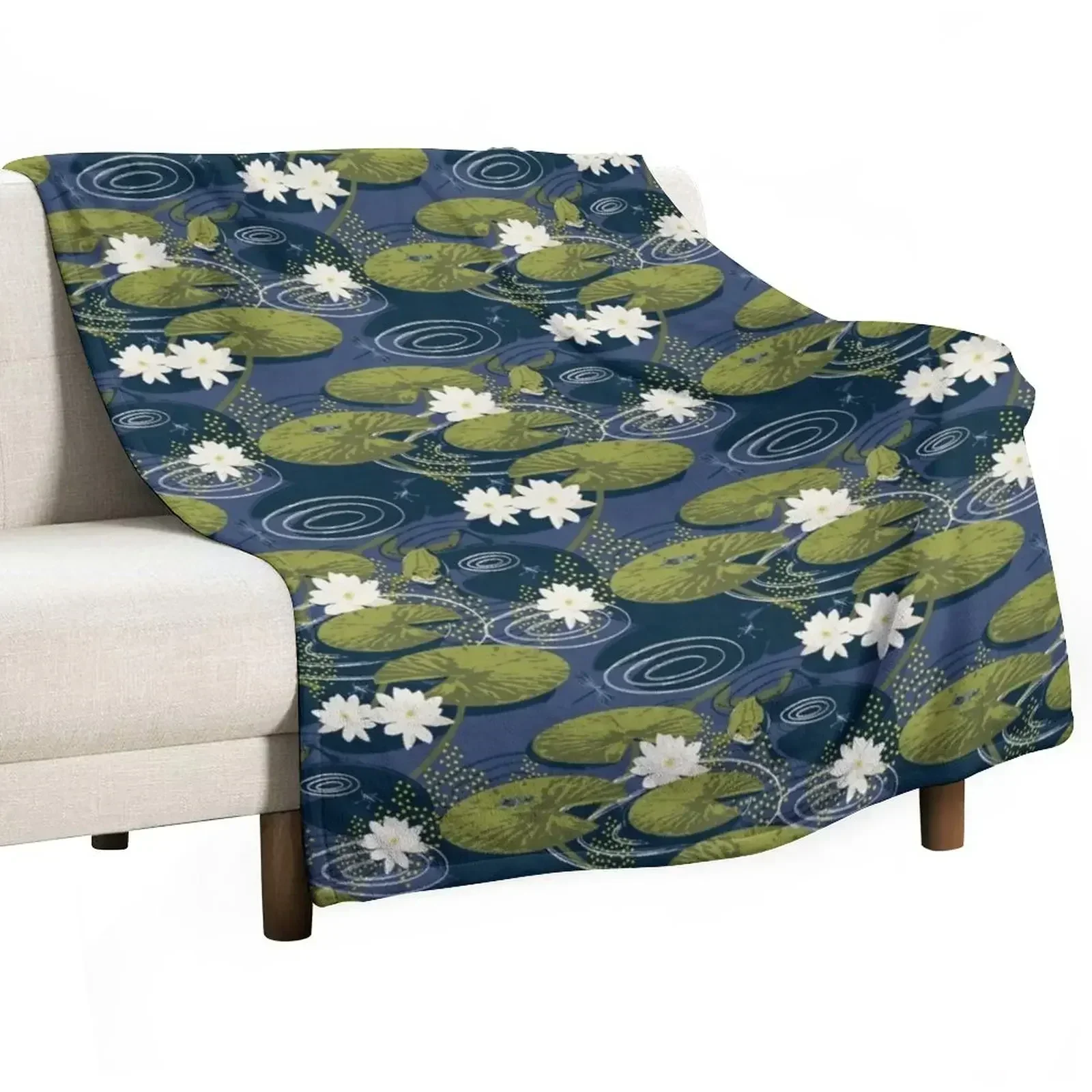 Lily Pond - Darker Throw Blanket Furry Tourist Summer Beddings For Sofa Thin Thin for winter Blankets