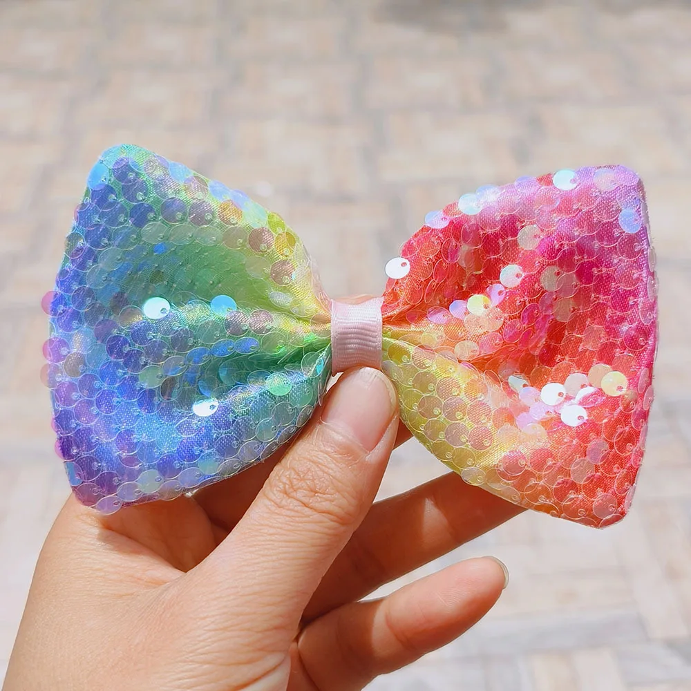 1/3pcs Sequins Fabric Baby Hair Bows Clip Children's Handmade Barrettes Girls Hairpin Cute Trendy Headwear Accessories Wholesale