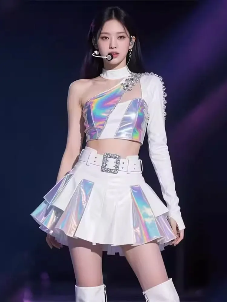Sexy Jazz Dance Performance Costume Kpop Stage Outfit Bar Gogo Girl Group Show Costume Trendy Ensemble for Women 20-50 Years Old