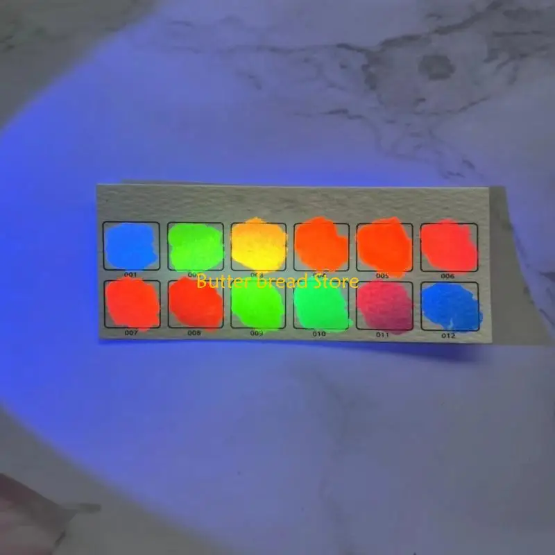 W89C 12色ファブリックペーパーDIYクラフトに塗装するための固体水彩塗料