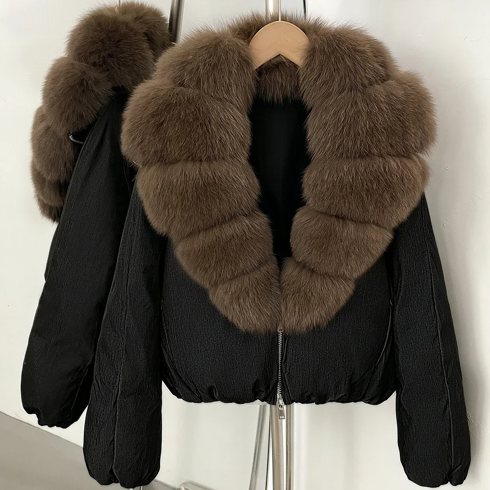 OFTBUY 90% White Duck Down Coat Luxury Winter Puffer Jacket Women Female Real Natural Fox Raccoon Fur Thick Warm Parkas