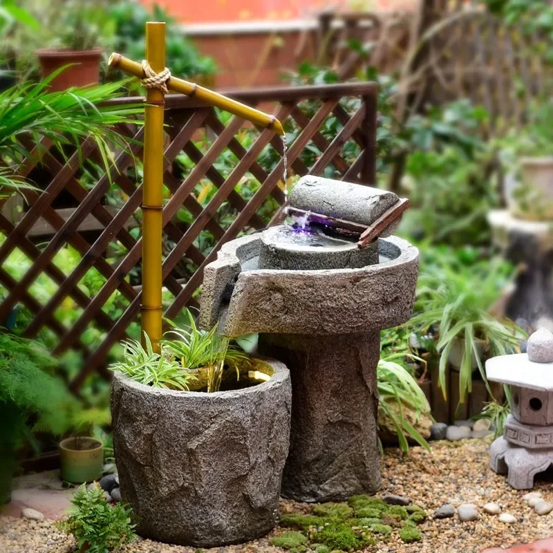 for Office Japanese Style Flowing Water Creative Living Room Interior Home Decoration Ornament Garden Courtyard Rockery Fish
