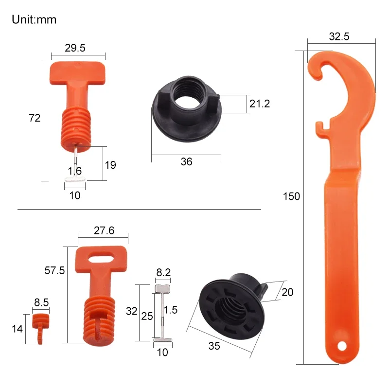 Imagem -06 - Sistema de Nivelamento para Pisos Espaçadores para Telha Ferramentas Niveladoras Substituíveis Localizador e Alicate 50 Pcs Lot