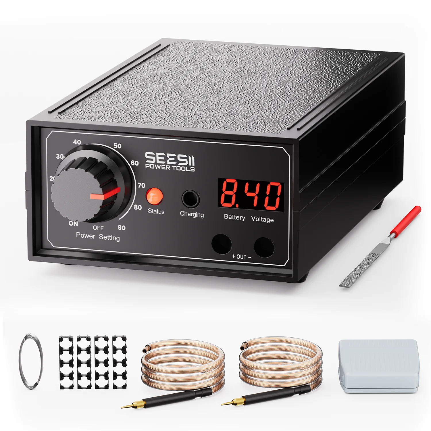 SEESII 8000W Akku-Punktschweißgerät 90 Gänge DIY Automatisches Paket-Schweißgerät Tragbarer Punktschweißstift für 0,1-0,25 mm Nickelstreifen