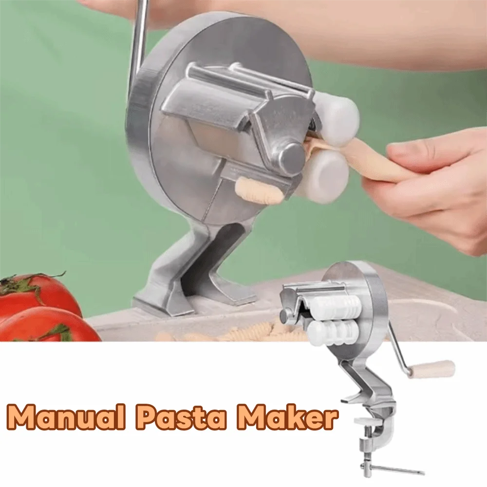 Hand Crank Manual Pasta Maker Ergonomic Hand Press Macaroni Maker Labor-saving Aluminum Alloy Fettuccine Machine Dough