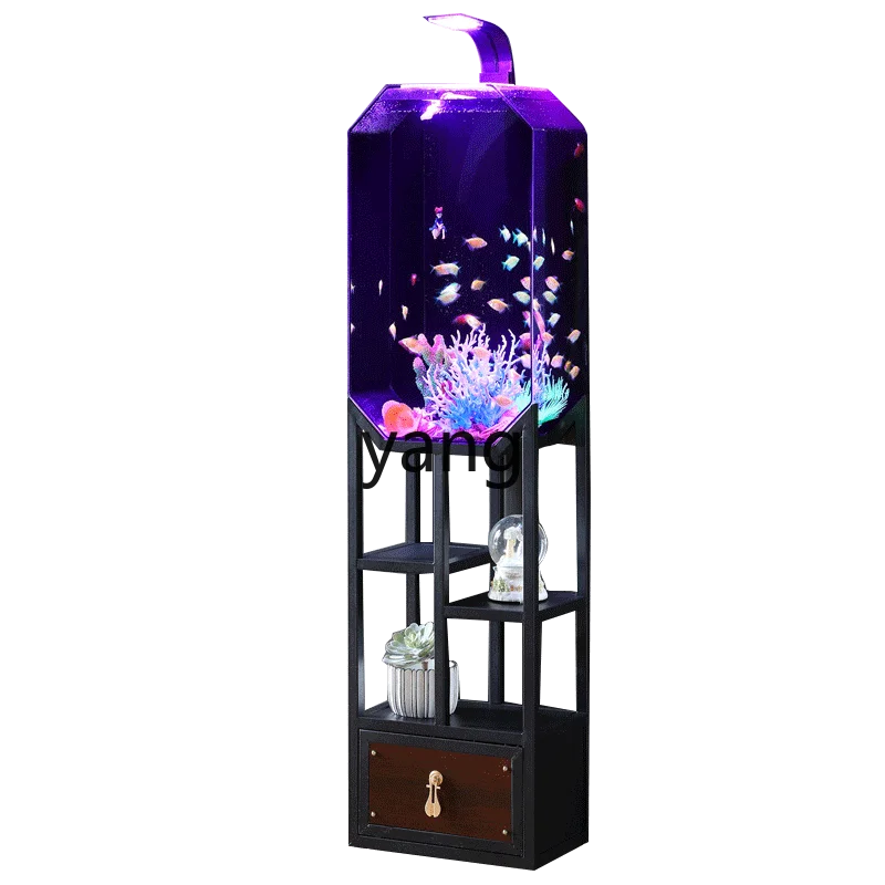 

LH acrylic fish tank small living room ecological water-free vertical floor home