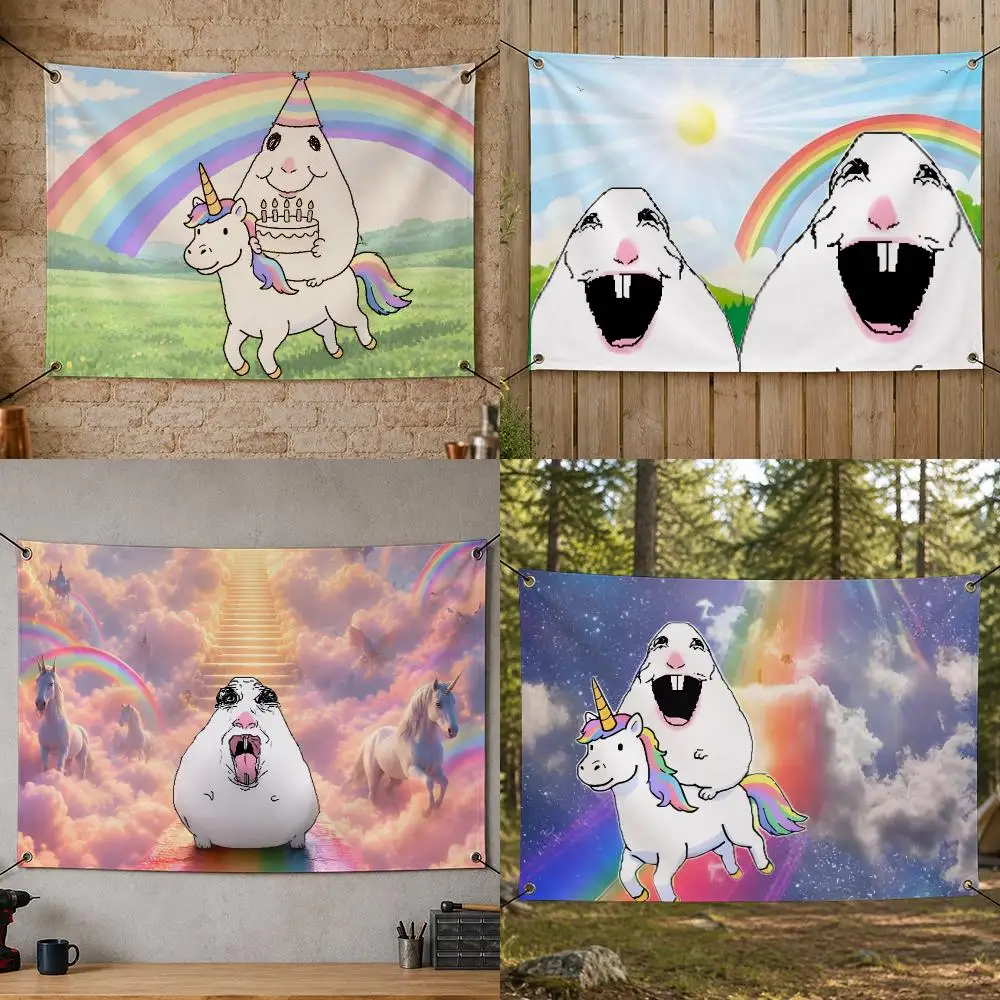 Meme Trending Humor Art Viral T-The Sun Is Shining Flags Flag Banner for Bedroom Dorm Party Home Living Room Game Room Gift