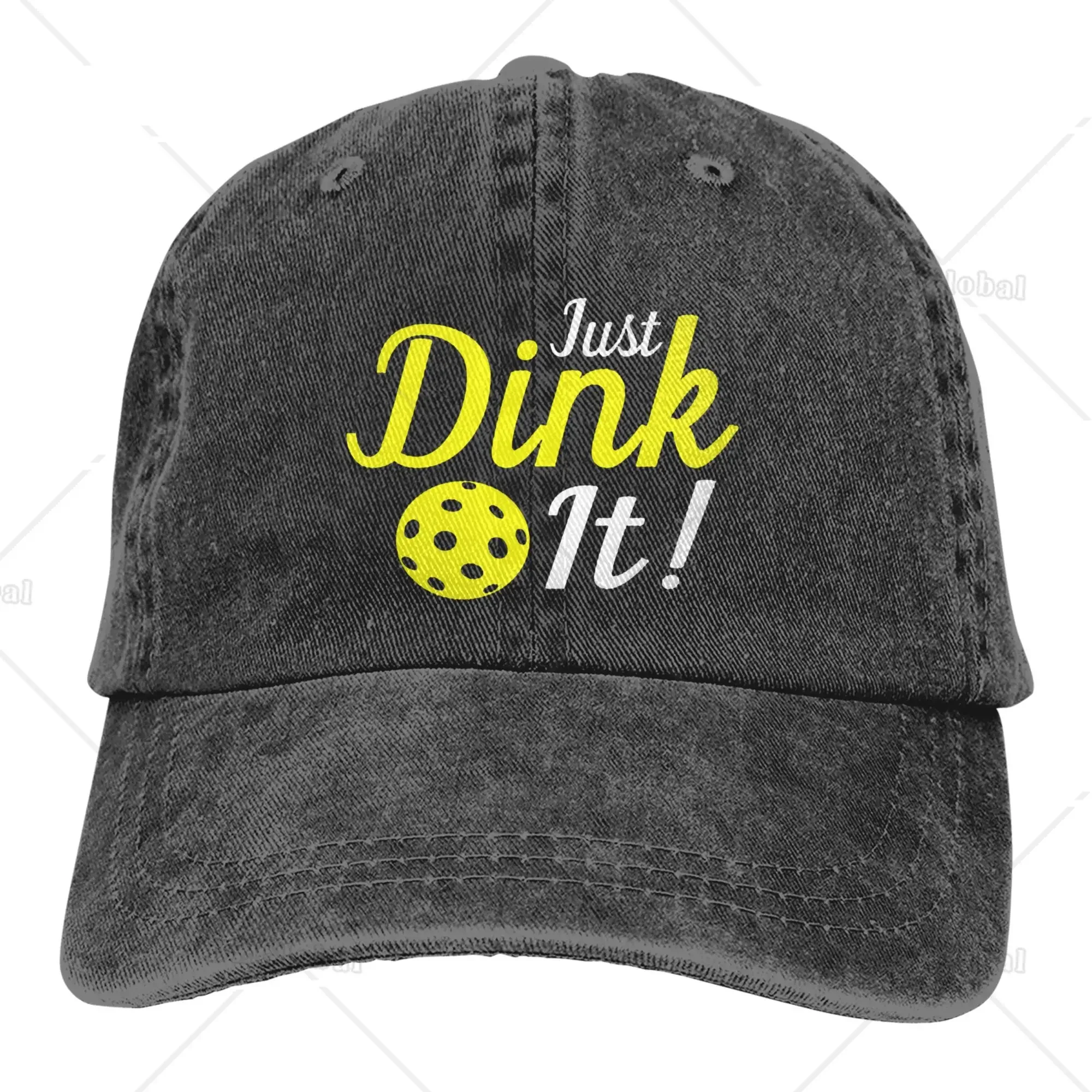 Pickleball Just Dink It Print Baseball Cap for Men Women Adjustable Pickle Ball Hat Unisex Casual Denim Cap