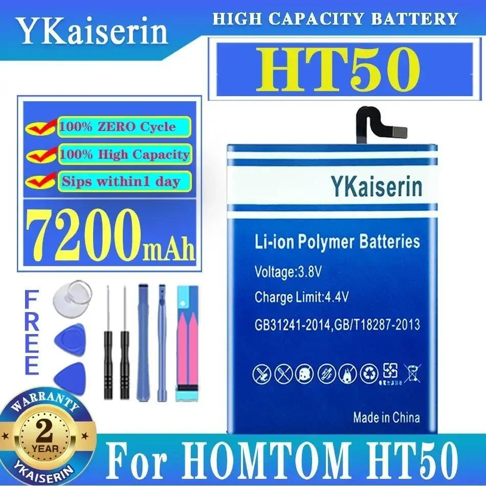 

High-Efficiency Mobile Phone Battery For Homtom HT50 7200Mah Lightweight