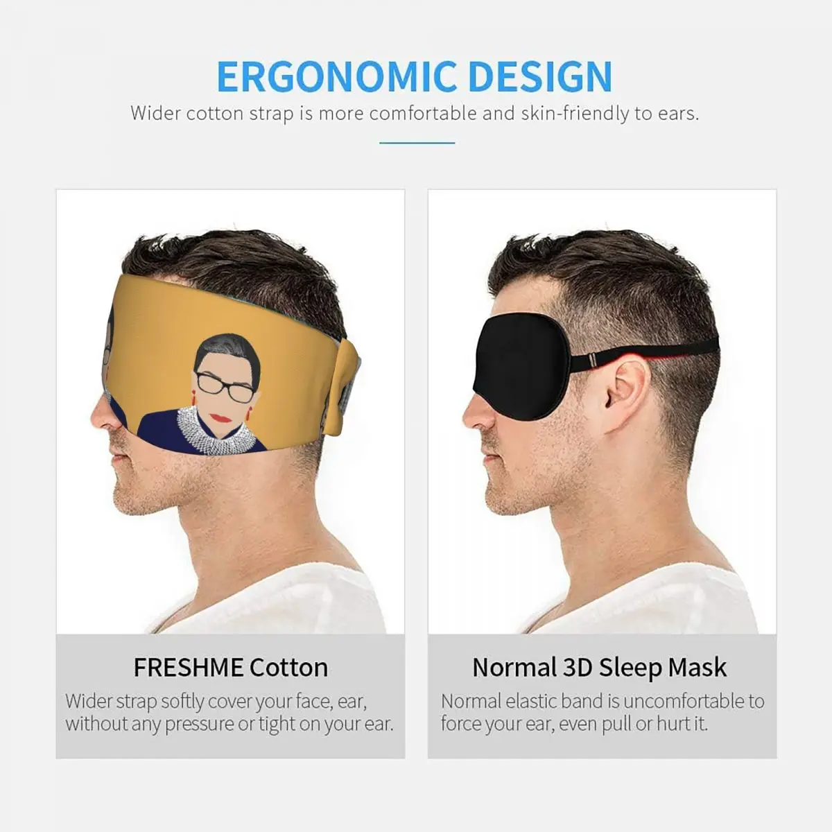 Ruth Bader Ginsburg sleep eye mask Light Blocking Portable Eye Cover for Girls Boys Home Sleeping Party Gift Eyeshade eyepatch view 5