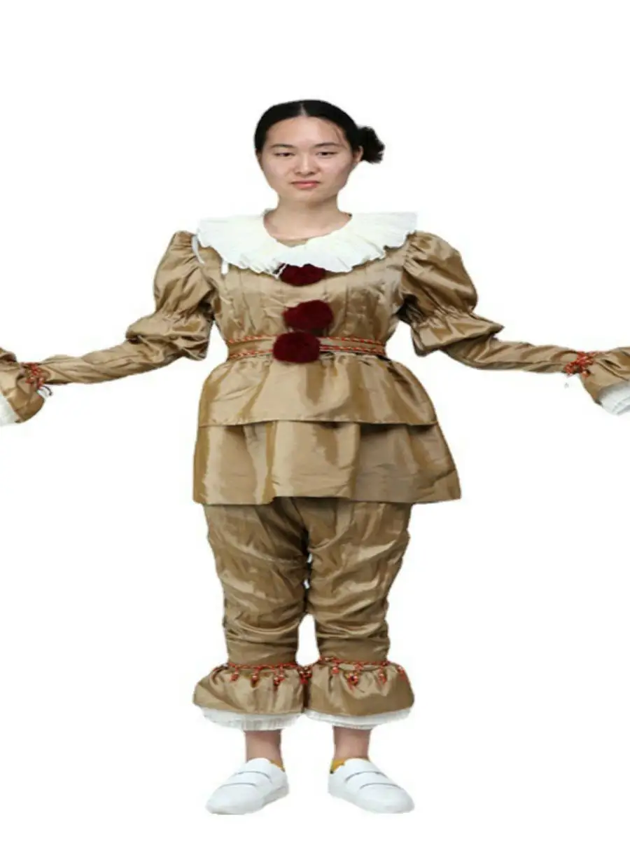 Nowy strój Pennywise do cosplayu, kostium klauna na Halloween, odzież sceniczna dla kobiet w stylu Revival Faion, materiał bawełniany, tradycyjny chiński...