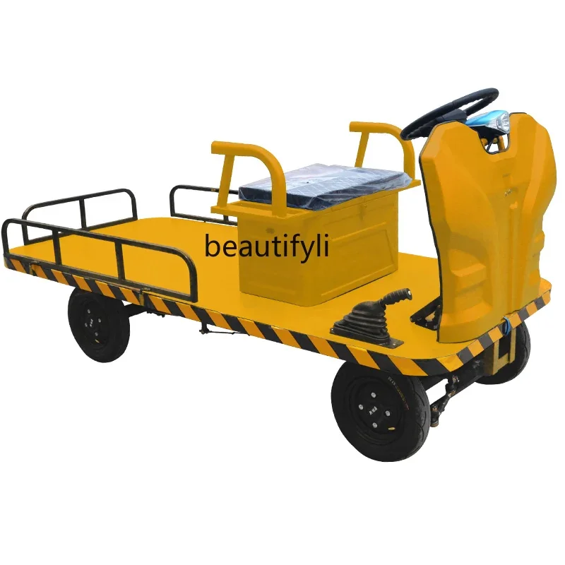 

y Electric steering wheel four-wheel flat truck, transportation truck, logistics transportation warehouse load turnover truck