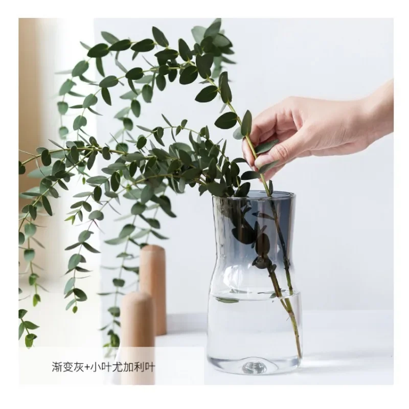 Simple ins electroplating magic glass vase transparent hydroponics vase table ornaments small vase