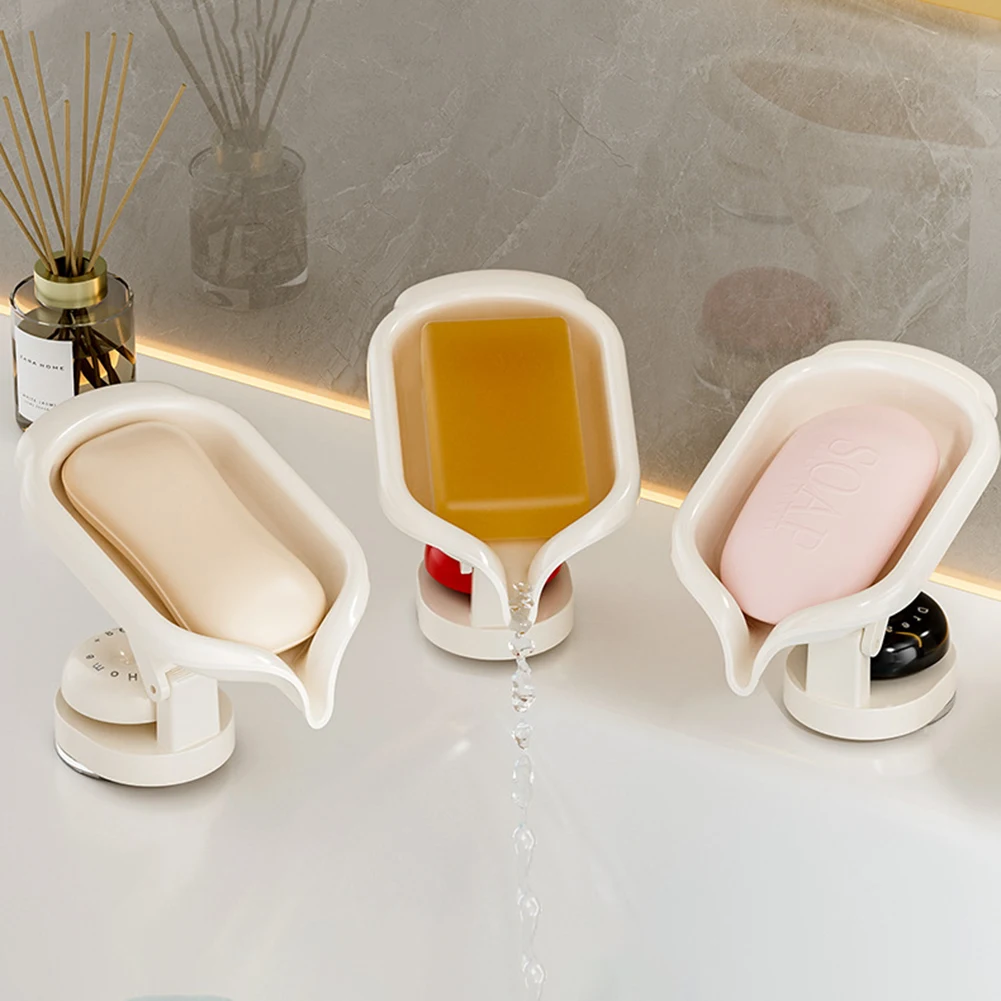 No-drill Wall Mounted Soaps Dish With Drainage For Shower Rapid Self-Draining System Keeps Soaps Dry. Tidy Kitchen Companion