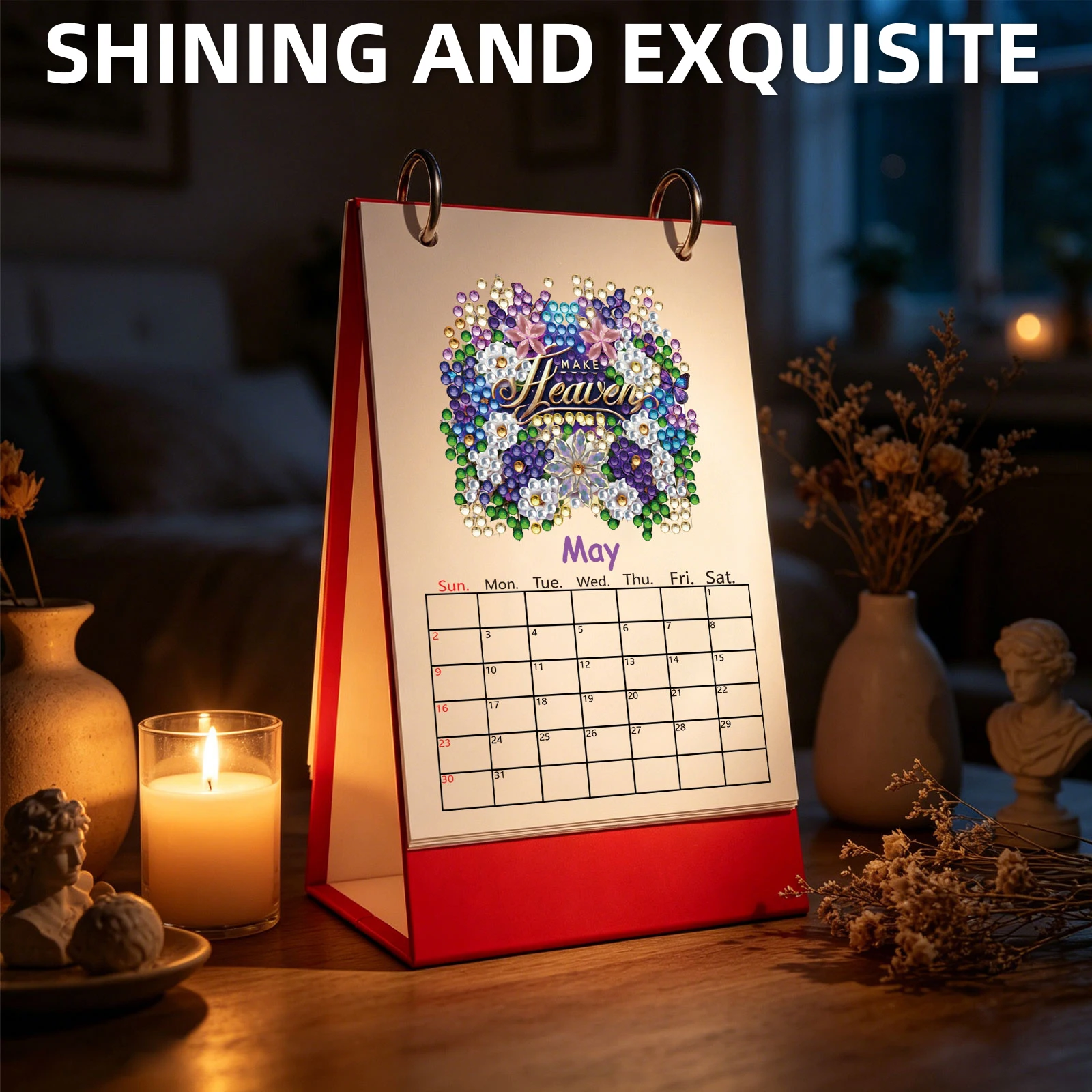 Kalender Meja Bulanan Diamond - Resin Art Table Top ulasan dan harga