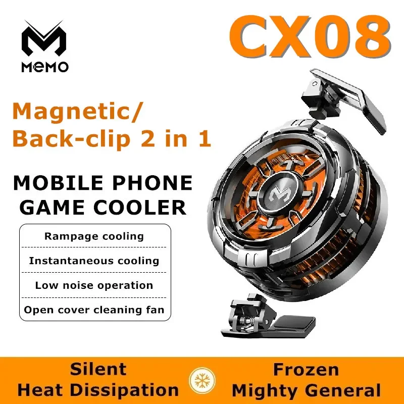 MEMO NEW Mobile Phone Semiconductor Cooling Fan CX08 Magnetic Back Clip 2 IN 1 Iced Radiator for IPhone Android Universal Cooler