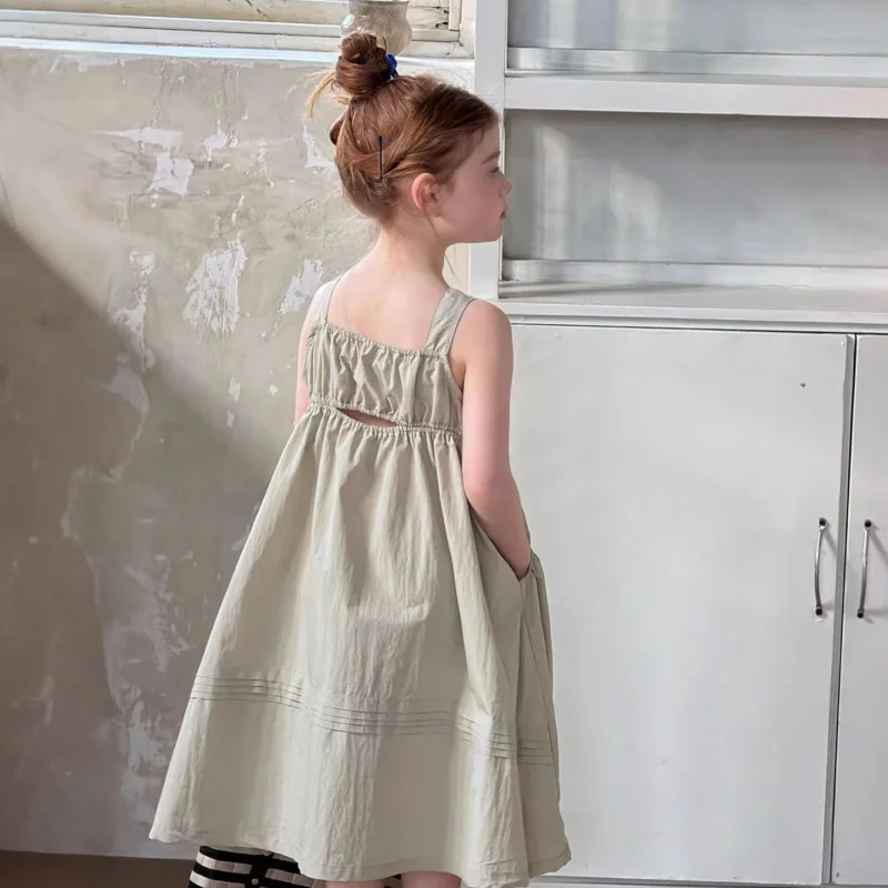 

Girls' Dress2026Summer new children's casual loose suspender dress, baby sleeveless pure cotton tank dress