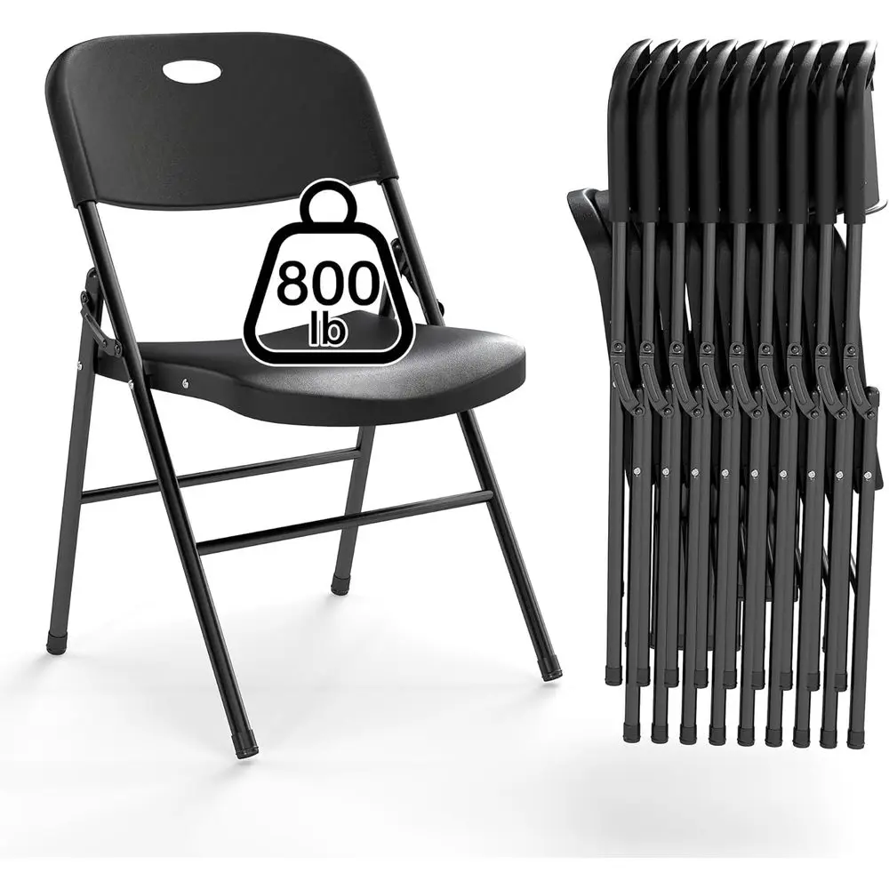 

Durable 800-lb Capacity Plastic Folding Chairs for Portable Use, Ideal for Outdoor Events, Weddings, Parties, and Dining