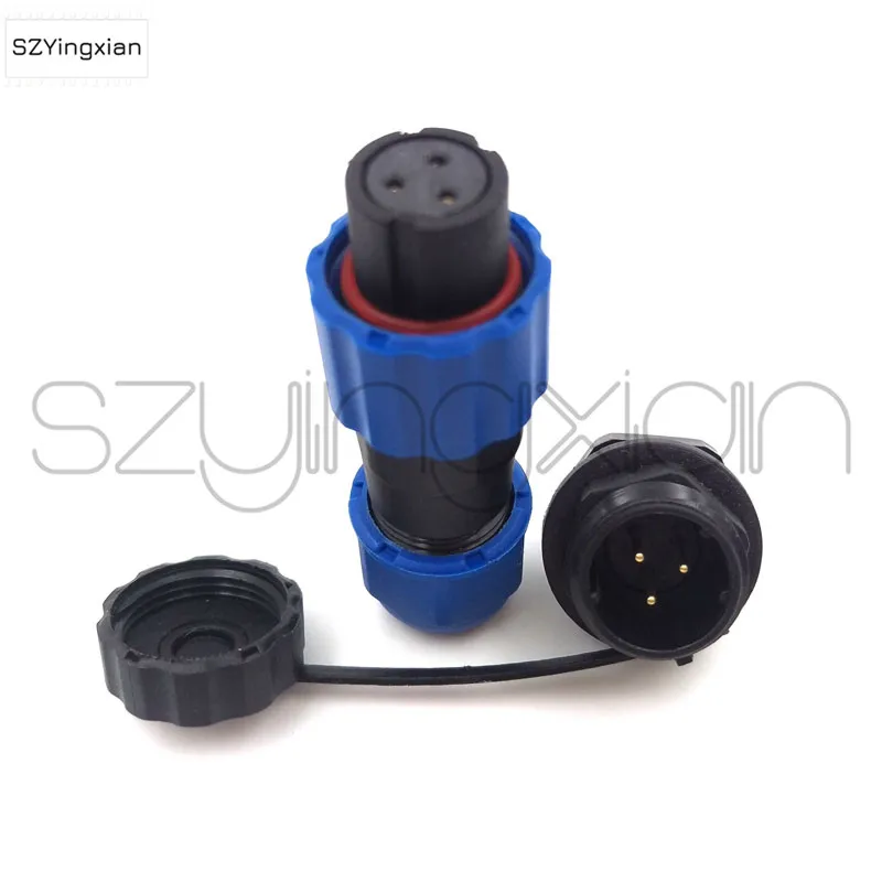 SD13 Nut Panel Mount Connector 2 3 4 5 6 7 Pin Industrial Aviation Power Waterproof IP68 Plastic Female Plug Male Socket