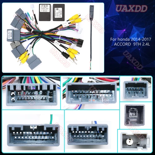 Imagen 1 del producto Adaptador de cables de Radio estéreo para coche canbus para honda2014-2017 ACCORD 9TH 2.4L LHD 16 pines enchufe macho a cableado de conector hembra