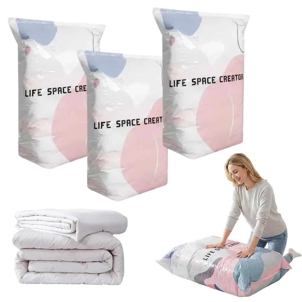 1/4PCS Cubic Bags Large Storage Bag for Clothing, Comforters,Blankets No Need Tool Compression Bag for Travel Storage Bag