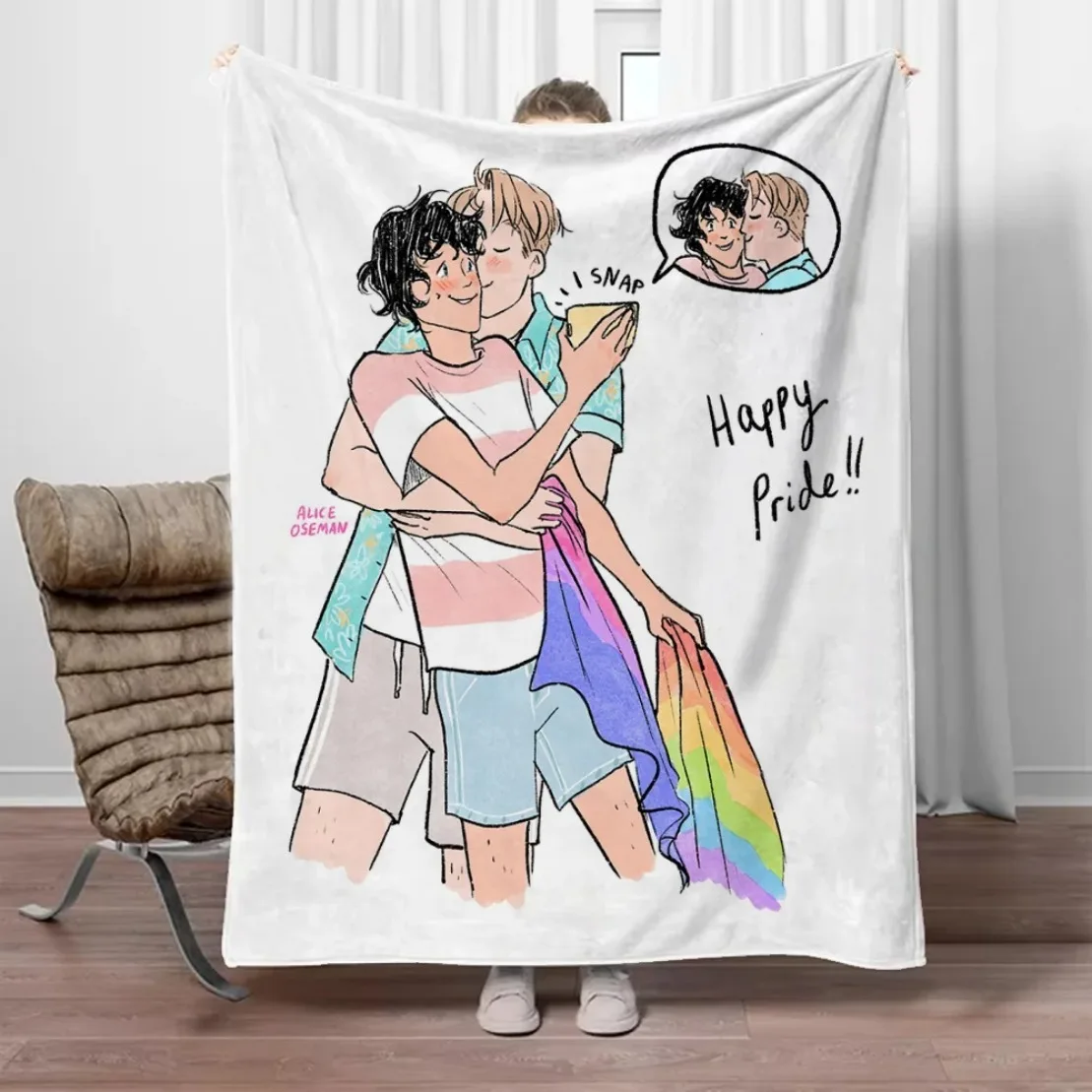 

Nick Charlie Blankets,Boys' Flannel Cuddly Blankets,heartstopper Blanket For Decorative Sofa Quilt Furry Gift Blanket