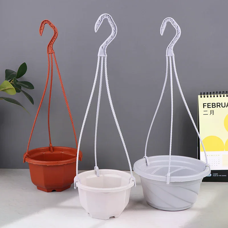 Reusable Plastic Hanging Planter With Hooks Chain Planter Stand Plant Planter Flower Pot Planter Home Garden Decoration