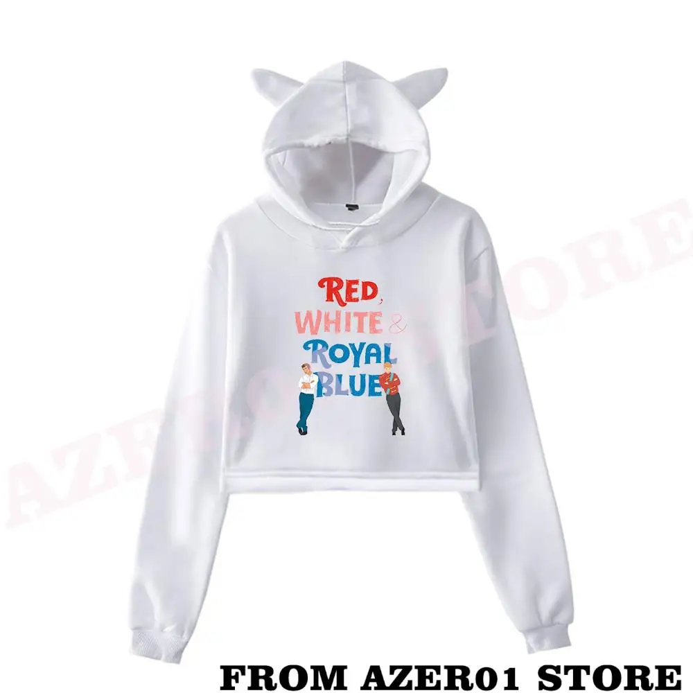 History Huh Red White Royal Blue Merch Cat Cropped Hoodies Women/Girl Crop Tops Loose stopper TV Series Sweatshirt