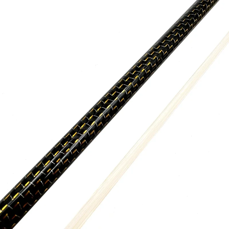 Distinctiv1pcs best professional Gold Silk Braided Grid Carbon Fiber 4/4 Violin bow Fiddle Bow, white horesehair black horsetail