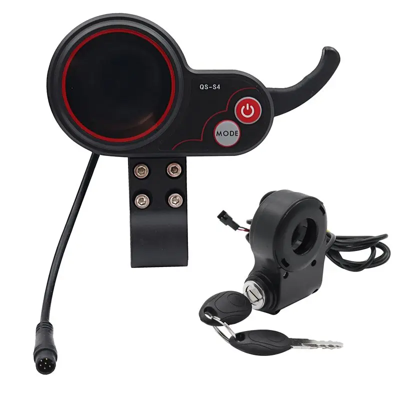 

A64P-QS-S4 36V-60V Thumb Throttle LCD Display+Lgnition Lock Key For Zero 8 9 10 8X 10X Electric Scooter 6PIN Display E-Scooter P