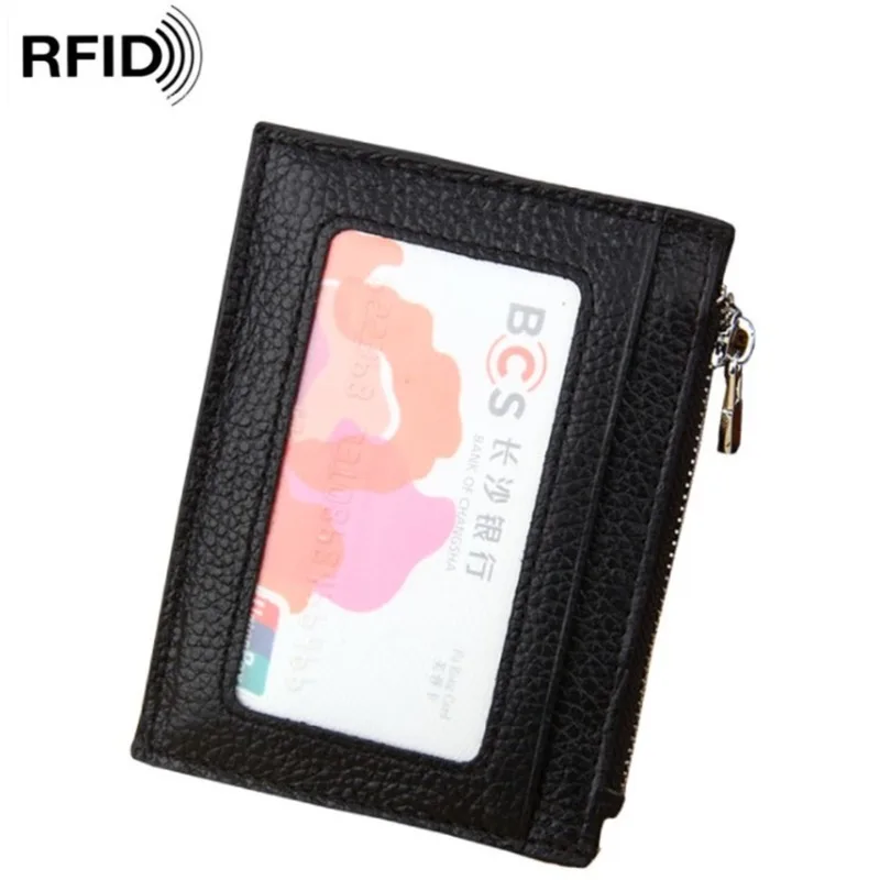 Hot Selling Rfid Multi-Card Bag Zipper Credit Card Bag Anti-Scanning Anti-Theft Brush Bank Card Cover(Color needs to be noted)