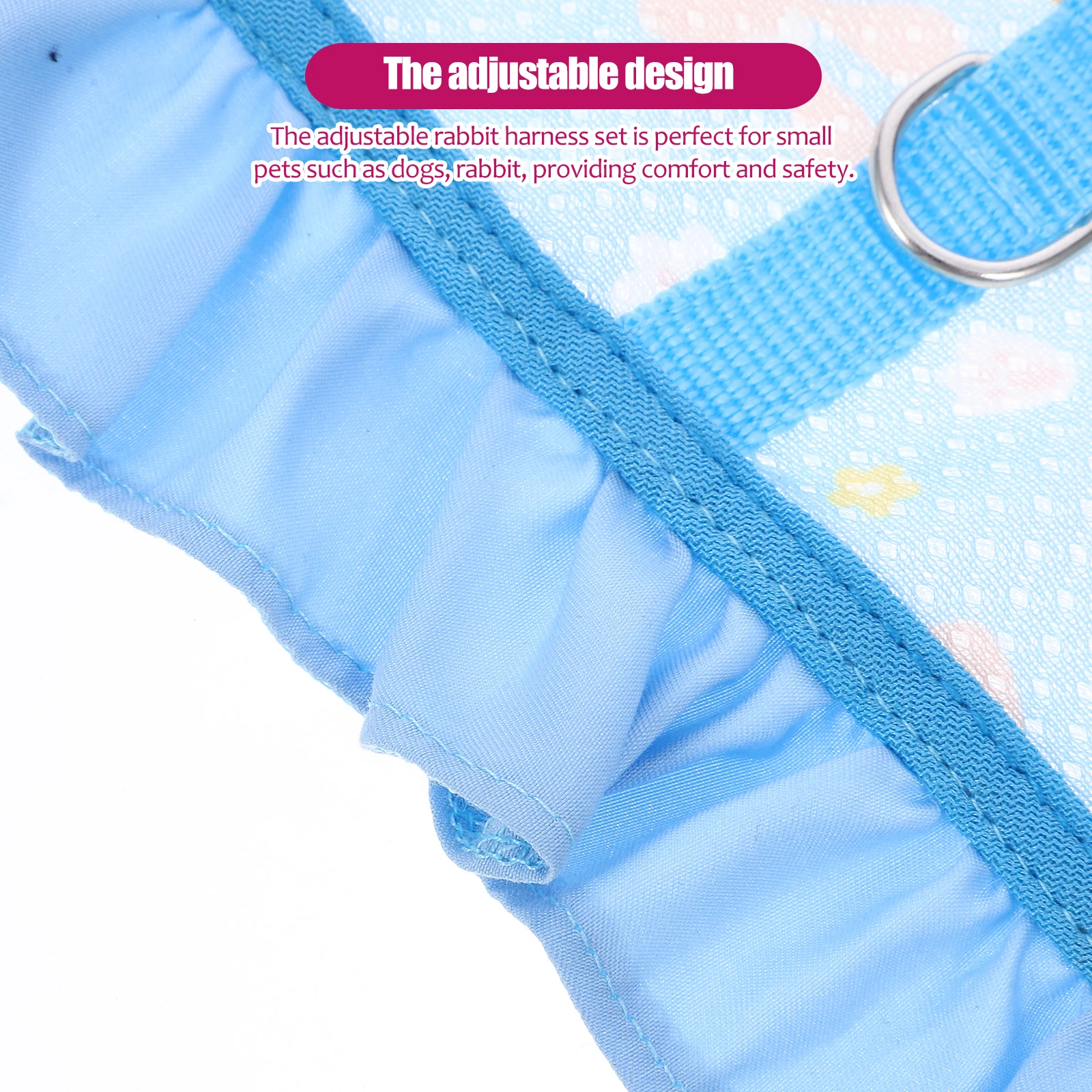 

Adjustable Rabbit Set Small Pet Vest Bunny Leash Comfortable Mesh Wear-Resistant Traction Rope for Dogs Small Animals Walking