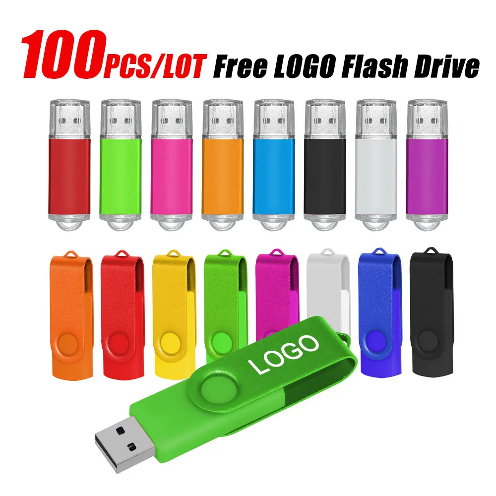 100PCS Custom LOGO USB2.0 Flash Drive Pen Drive 4GB 8GB 16GB 32GB 64GB High Speed Usb Stick stick memory Flash Drive Pendrive 1G #1