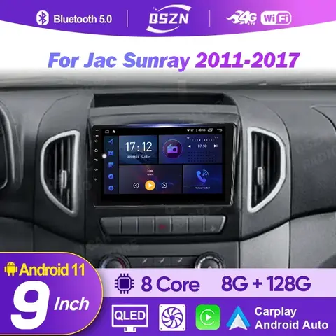 차량용 라디오 멀티미디어 비디오 플레이어, Jac Sunray 2011 – 2017 내비게이션, GPS 무선 카플레이, 자동 4G, 안드로이드 12 스테레오, 2 Din, 9 인치