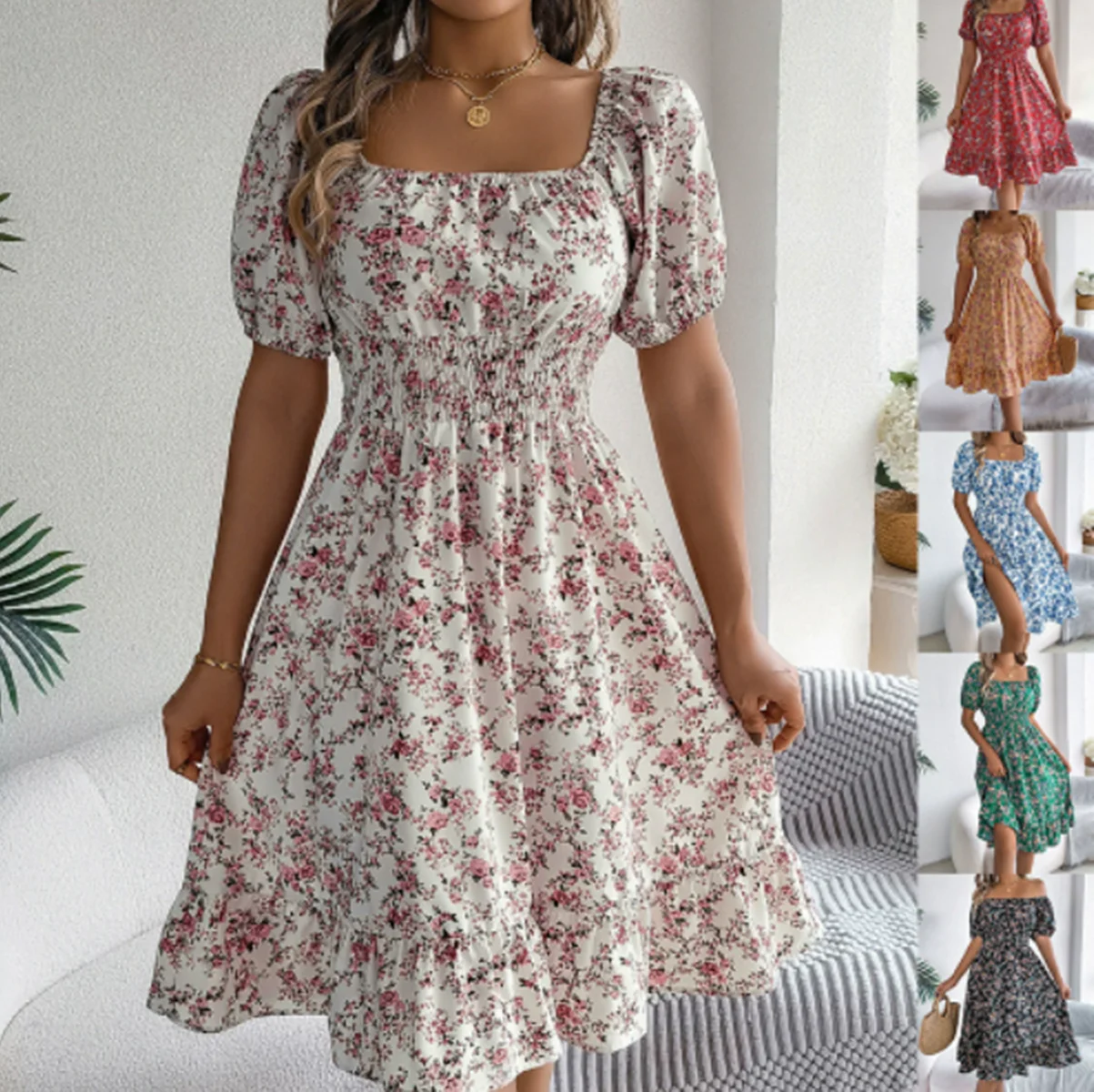 

FullSpark Dress for Woman 2025 Casual Short Dresses For Women Fashion Summer Women's A-Line Midi Dress Elegant Vintage Female