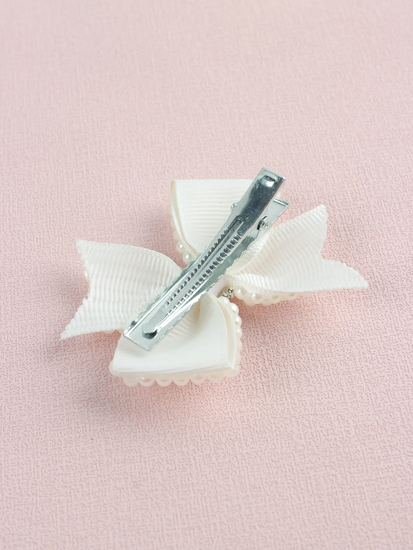 New White Pearl Hair Bow With Hair Clips For Girls Glitter Rhinestone Center Bows Hairpins Children Boutique Hair Accessories