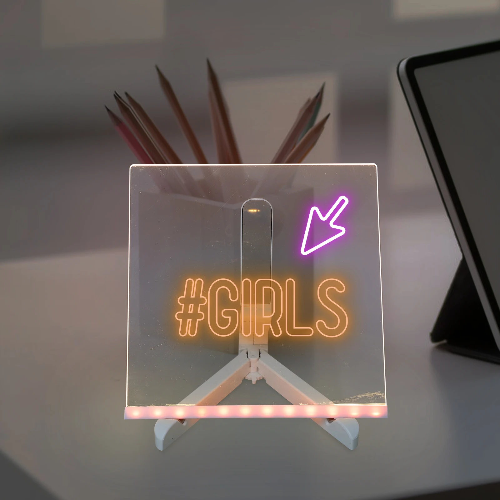 

Colored Note Board Led Acrylic Message Children Dry Erase Boards Drawing Pad to Write on Light up