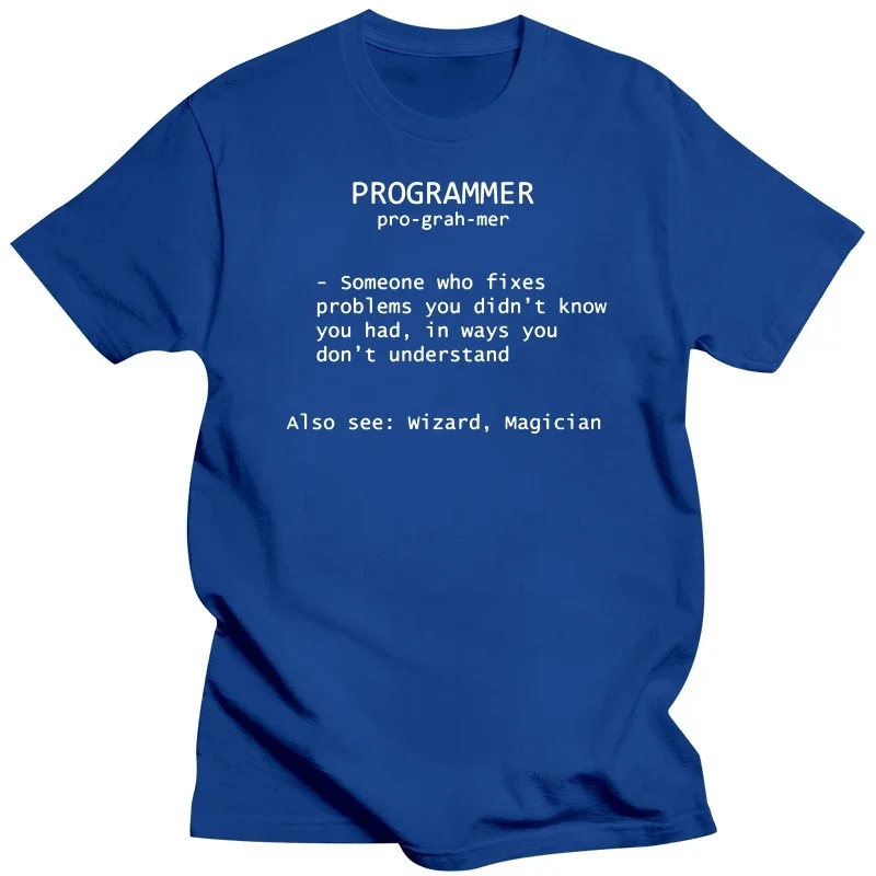 Programmer Definition Wizard Magician T Shirt Witchcraft Project Coder Deisgn Computer Engineer Tshirts Father\'s Dady Gift Tees