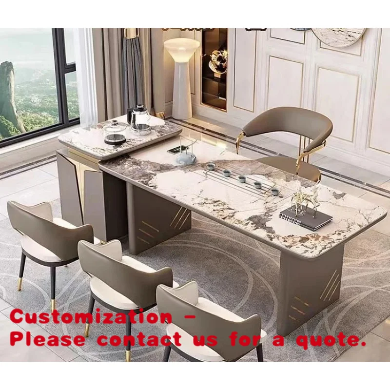 Customize.Luxury Modern Solid Surface Assembled Home Furniture Restaurant Dining Table Set Polished Surface Stable