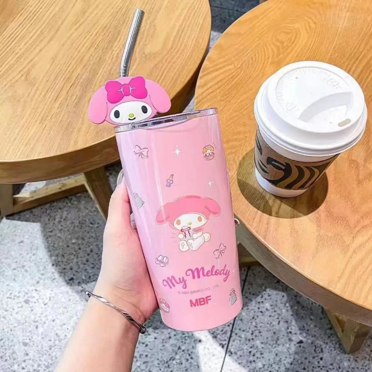 Sanrio Hello Kitty Thermos Cute Kuromi Stainless Steel Water Bottle kawaii with Straw Sippy Water Cup Insulated Mug