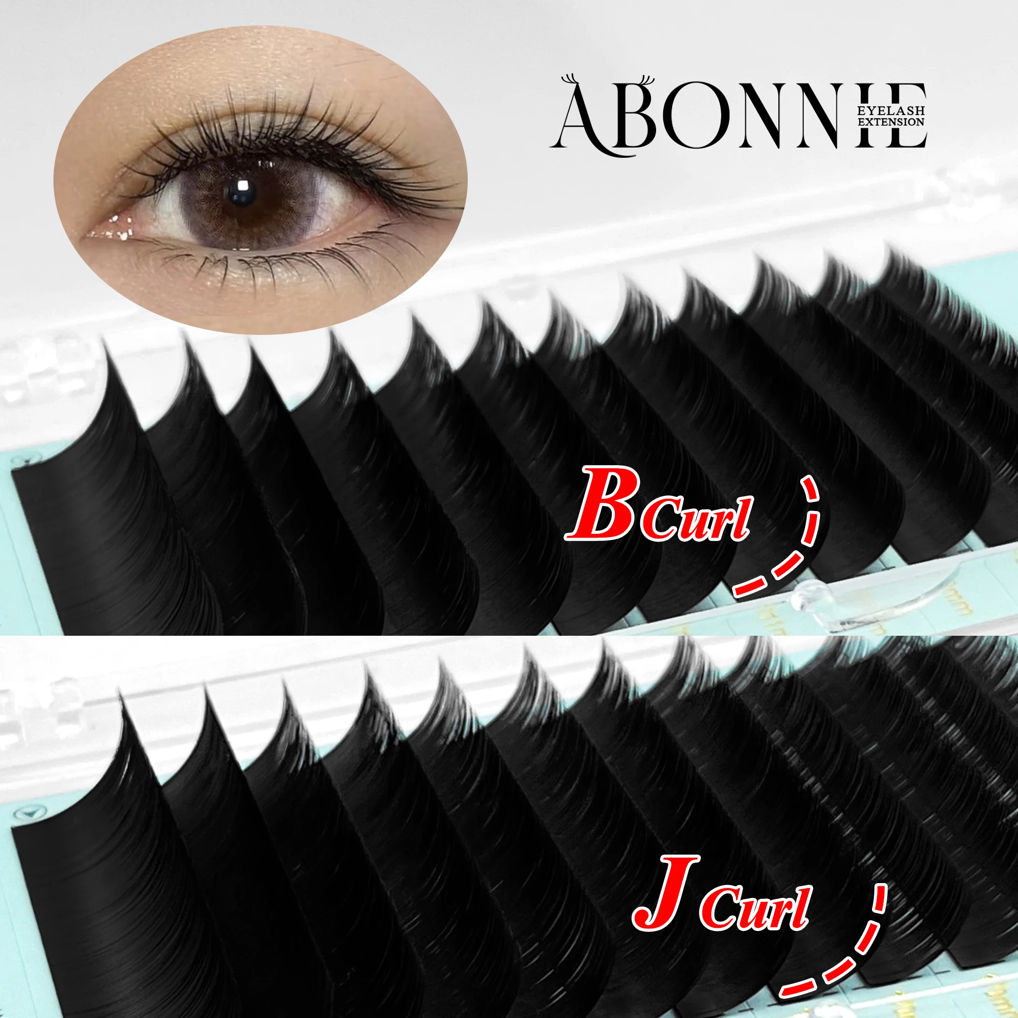 Abonnie LJ Curl Cashmere Classic Eyelash Extensions LB Curl Fluffy Eyelashes Matte Black