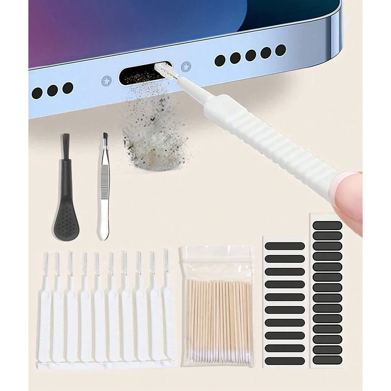 86PCS Mobile Phone Speaker Dust Removal Cleaner Tool Kit For iPhone Samsung Xiaomi Earphone Charge Port Dustproof Cleaning Brush
