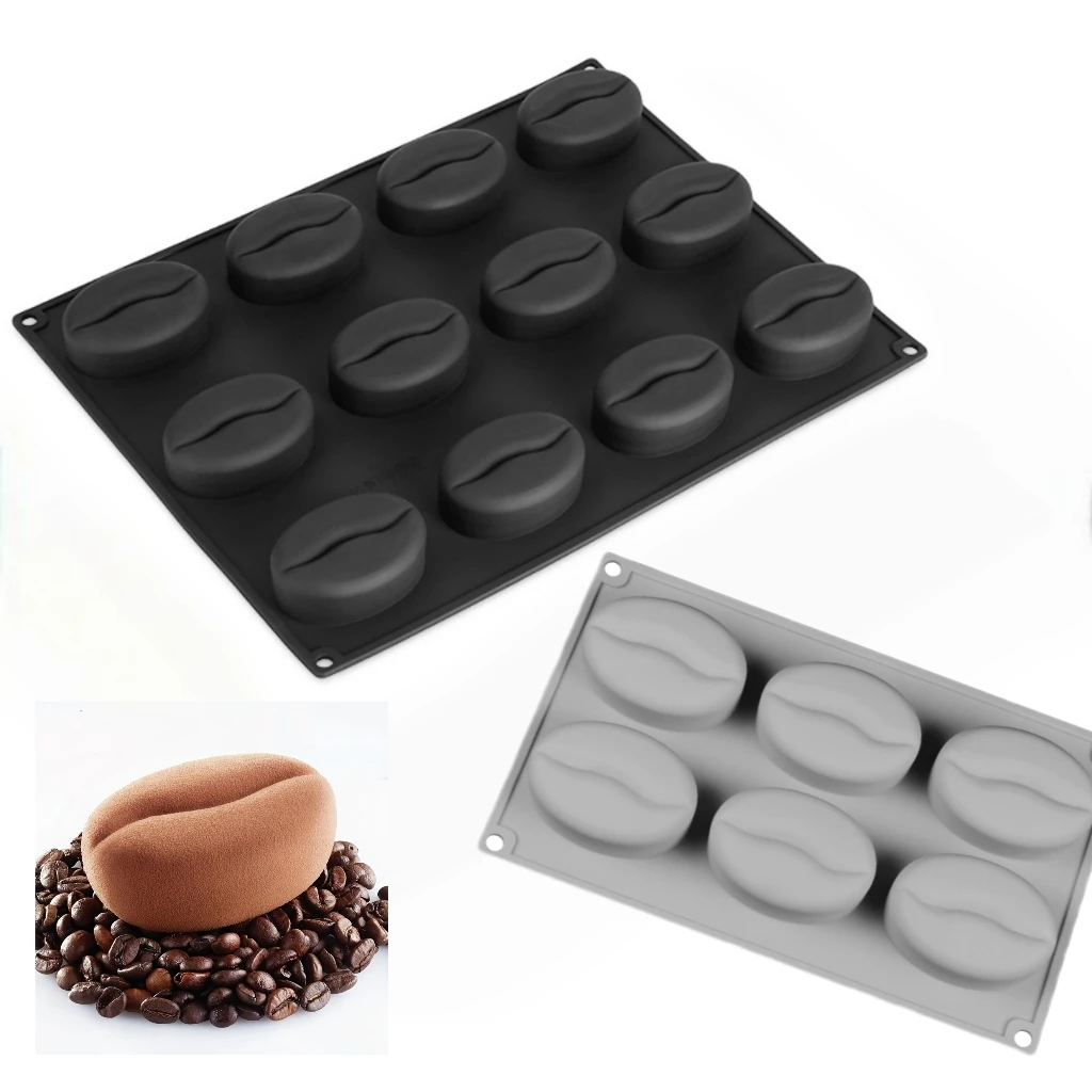

High Temperature Resistant Silicone Baking Mold 6 Hole 2 Hole Coffee Bean Mousse Handmade Soap Tea Break Baking Mold