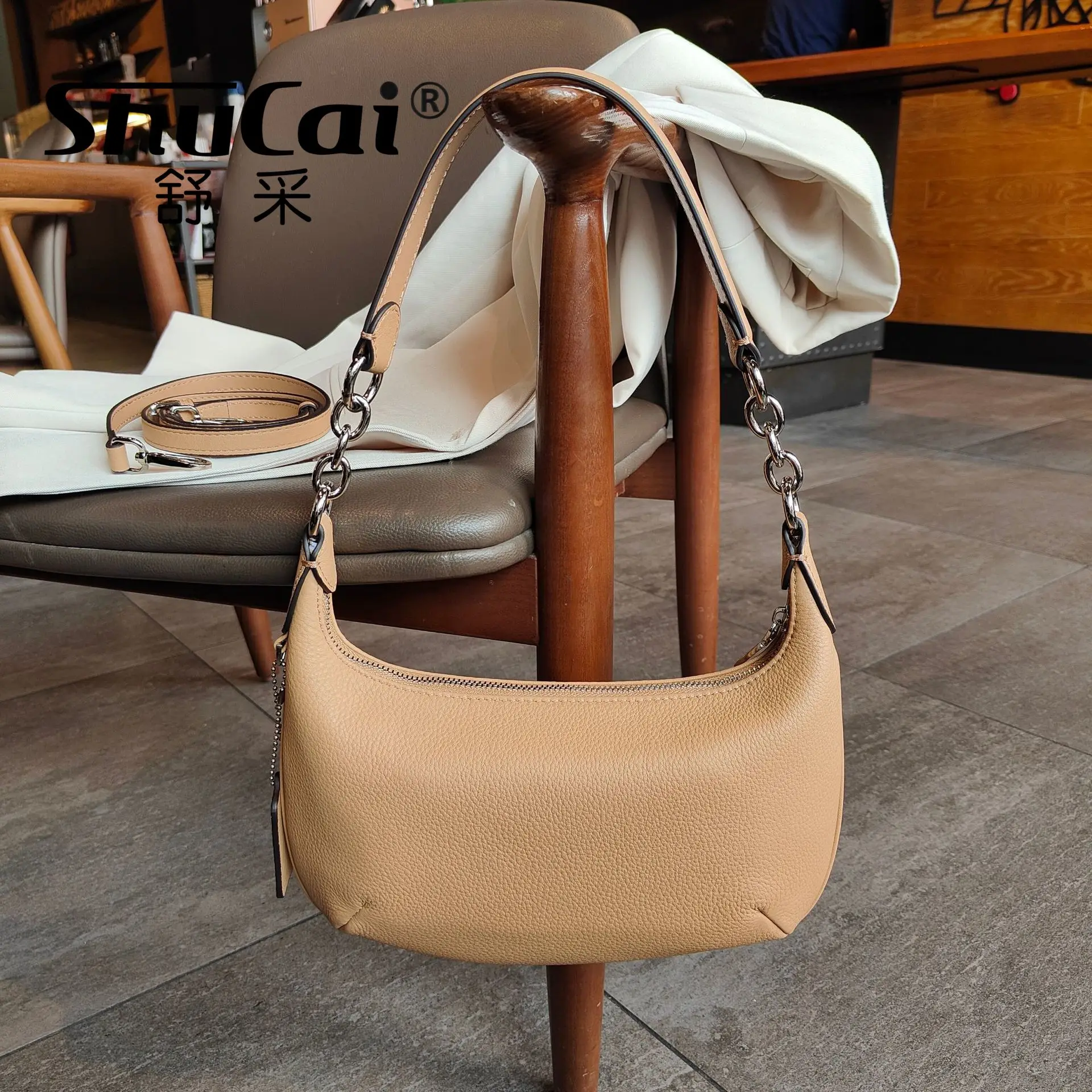 

Genuine leather women's bag 2024 new underarm bag female fashion crescent bag shoulder crossbody head layer cowhide