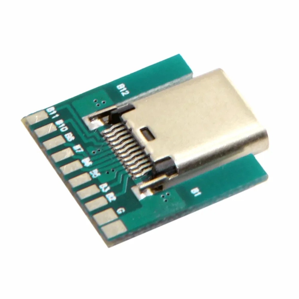 DIY 24pin USB-C USB 3.1 Type C Female Socket Connector SMT Type With PC Board