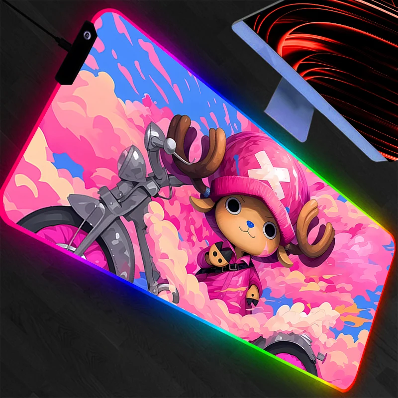 One Piece RGB Mouse Pad Gamers Large Computer Extended Game LED Mousepad Desk Mat Keyboard Rubber Backlight Carpet  Durable