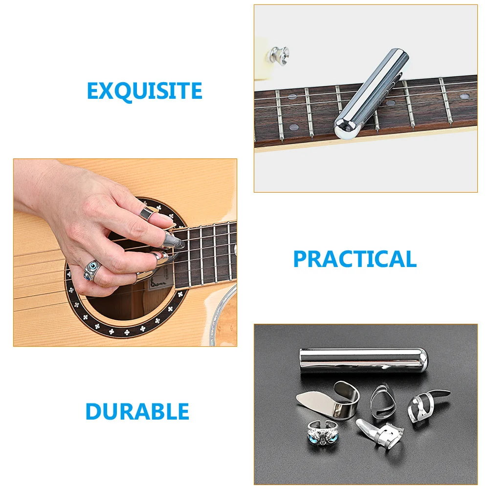 

1Set Metal Guitar Slide Bar Finger Picks Kit Excellent Material for Guitar Players Finger Picks Music Instrument Parts