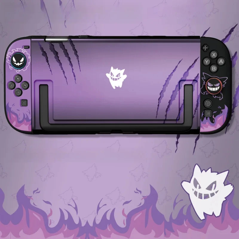 Anime Purple Gengar Protective Case for Nintendo Switch 2/OLED/Switch Controllers The Joy-Con Detachable Hard-shell Dock Cover view 3