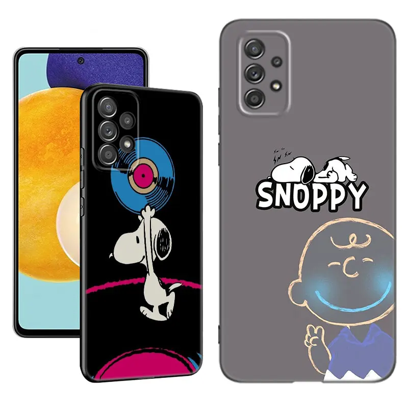 Милый S-Snoopy чехол для телефона Samsung A13 A22 A24 A32 4G A23 A25 A34 A35 A52S A53 A54 A55 A73 5G A12 A14 A15 A31 A33 A50 A51 A72