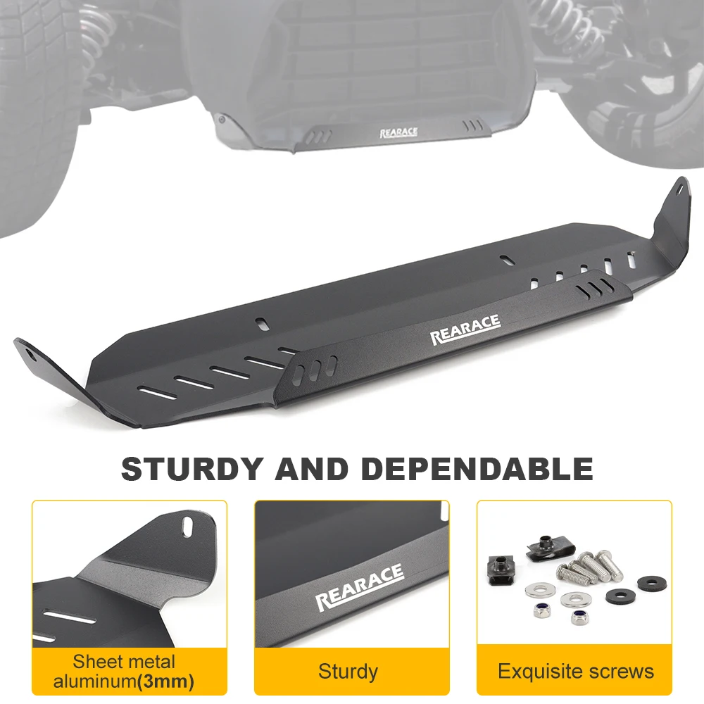 يصلح ل Can-Am Ryker 600 / 900 رالي سبورت 2019-2024 2025 UTV الحامي السفلي ATV الجبهة مشعاع ألومنيوم حامي لوحة التزلج #2